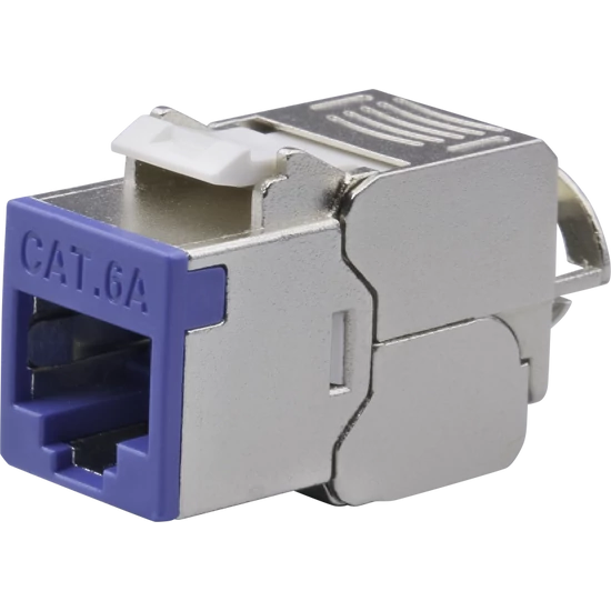 NESTRON NPN-KEY-1C6SF-180WT-BL Keystone STP csatlakozó; Cat6A; 180°; szerszám nélkül szerelhető; kék