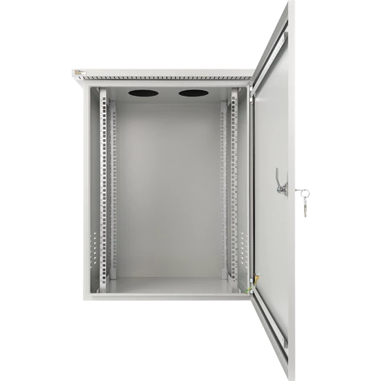 PULSAR RK1564-G 19" 15U 600x400 fali rack szekrény; készre szerelt; vandálbiztos; szürke