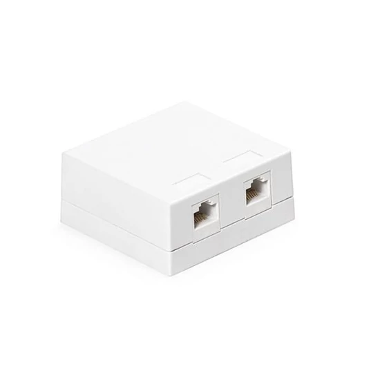 KELINE KE-SMB02-W + KEJ-C6-U-TL(2) Giga+ Falon kívüli doboz 2xRJ45/u, csatlakozóval