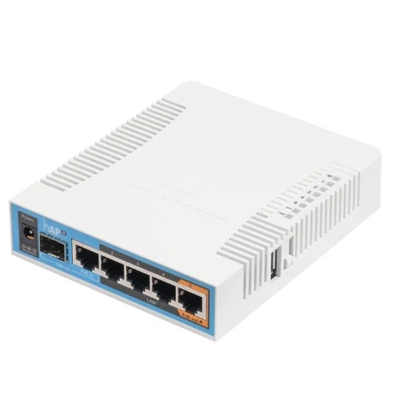 MIKROTIK hAP ac (RB962UiGS-5HacT2HnT) Dual-Concurrent Tripple Chain 2.4/5GHz AP, 802.11ac/a/n/b/g, Five Gigabit Ethernet ports, PoE-out on