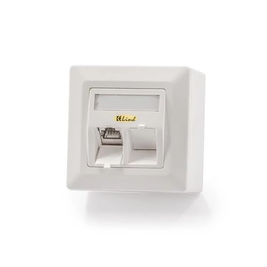 KELINE 601140-AP + KEJ-C6-S-TL(2) Giga+ Modulo50 Cat.6, 2xRJ45/s, falon kívüli, csatlakozóval
