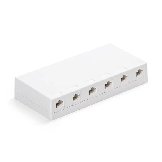 KELINE KE-SMB06-W + KEJ-C6-U-TL(6) Giga+ Falon kívüli doboz 6xRJ45/u, csatlakozóval