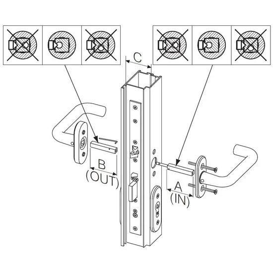 Assa Abloy EA288 Osztott tengely
