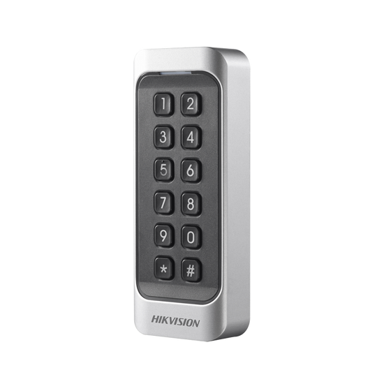HIKVISION DS-K1107AMK Kártyaolvasó 13.56 MHz ; RS485 és Wiegand kimenet; kültéri; billentyűzettel