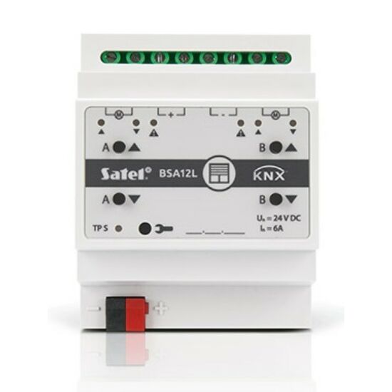 SATEL KNX-BSA 12L Roló/redőny vezérlő KNX automatizálási rendszerhez; 2 kimenet; 24 VDC
