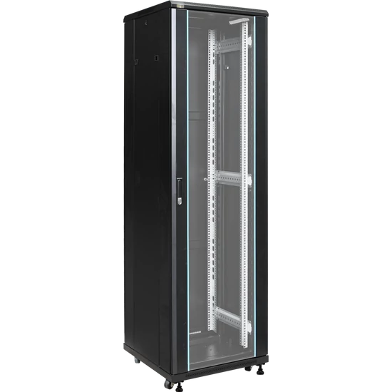 PULSAR RS4266 19" 42U 600x600 álló rack szekrény; lapraszerelt; fekete