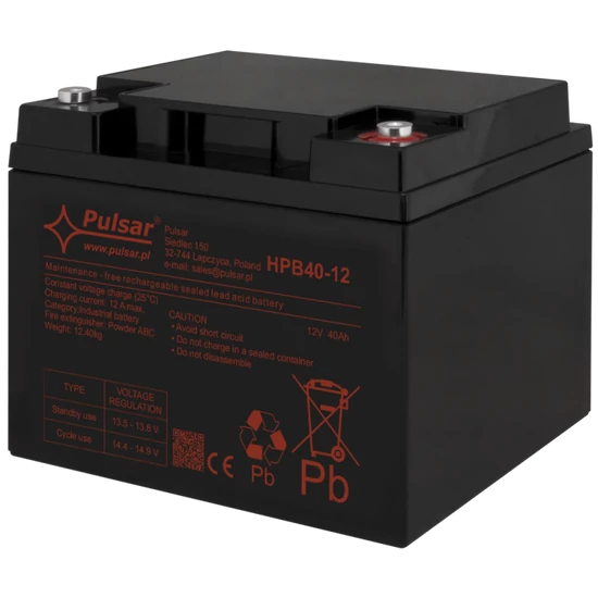 PULSAR HPB40-12 Akkumulátor 12V 40Ah; HPB széria; csatlakozó: