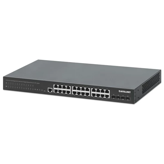 MANHATTAN 561846 Switch Menedzselhető PoE - 28 port, 24db 1Gbps PoE+ + 4db SFP+ Uplinks, 370W, Layer