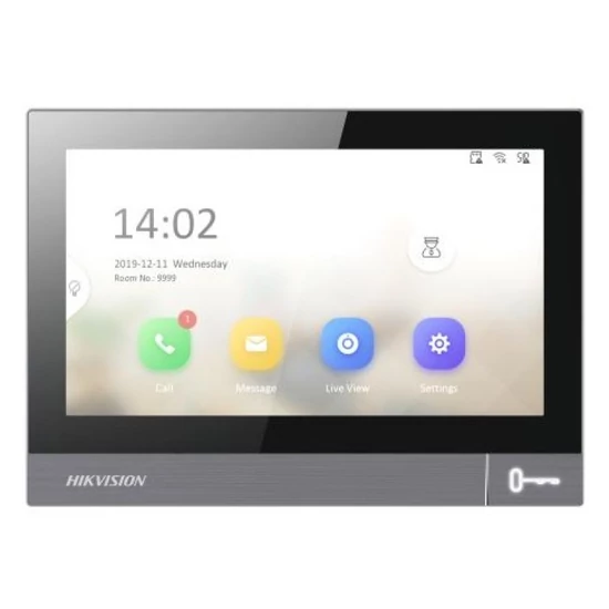 HIKVISION DS-KH8381-WTE1/Flush IP video-kaputelefon beltéri egység; 7" IPS kijelző; 1024x600 felbont