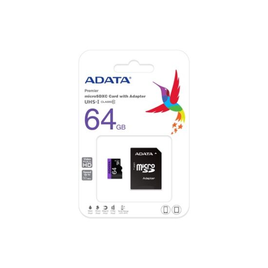 ADATA AUSDX64GUICL10-RA1 MicroSD kártya - 64GB microSDHC UHS-I Class10 + adapter