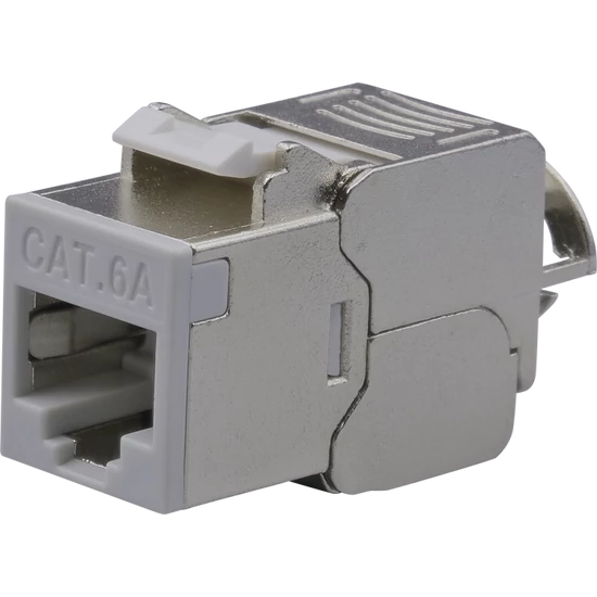 NESTRON NPN-KEY-1C6SF-180WT-GY Keystone STP csatlakozó; Cat6A; 180°; szerszám nélkül szerelhető; szü
