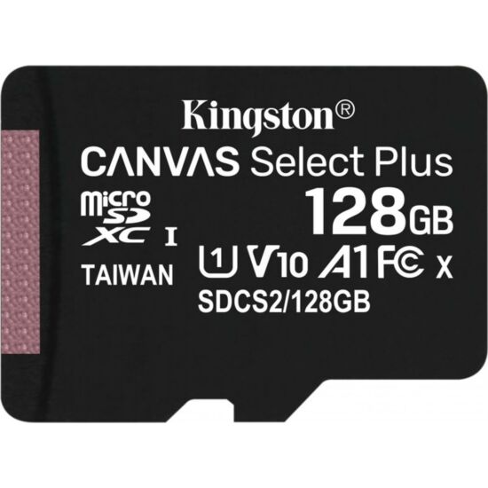 KINGSTON SDCS2/128GB MicroSD kártya - 128GB CLASS 10 Canvas Select Plus + Adapter