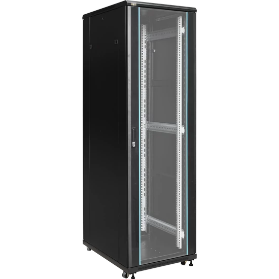 PULSAR RS4268 19" 42U 600x800 álló rack szekrény; lapraszerelt; fekete