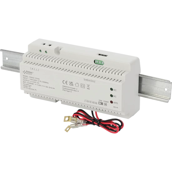 PULSAR DING2-12V5A 13,8V/5A DIN sínre szerelhető kapcsolóüzemű szünetmentesíthető tápegység; Grade 2