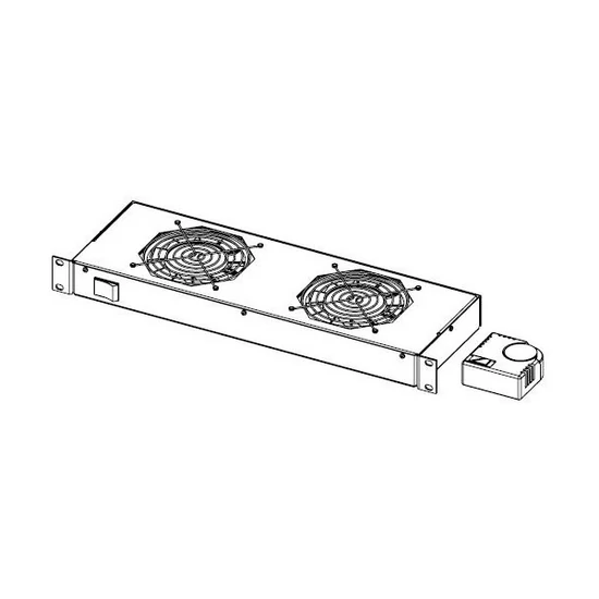 LEGRAND EC1U4V Rackszekrény ventilátor 19"- 2U, 4 ventilátor, termosztát, 320m3/óra, Fekete