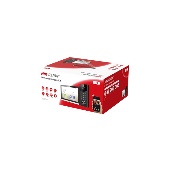 HIKVISION DS-KIS612-P Egylakásos IP video-kaputelefon szett;DS-KH6350-WTE1+DS-KV6124-WBE1+2db PSU+SD