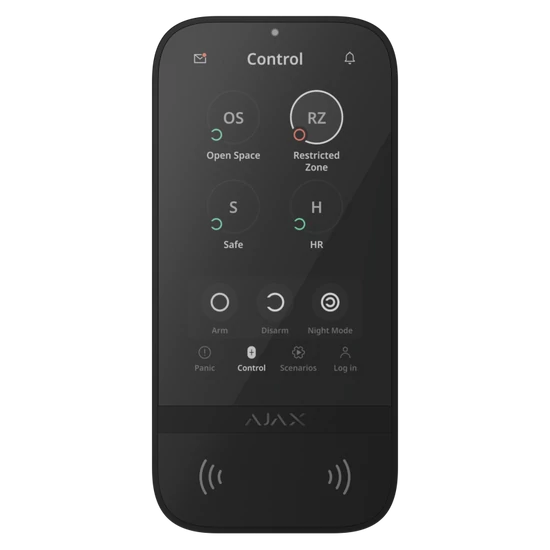AJAX KEYPAD-TOUCHSCREEN-G3-BLACK Keypad TouchScreen G3 5" érintőképernyős kezelő; kártyaolvasóval; G