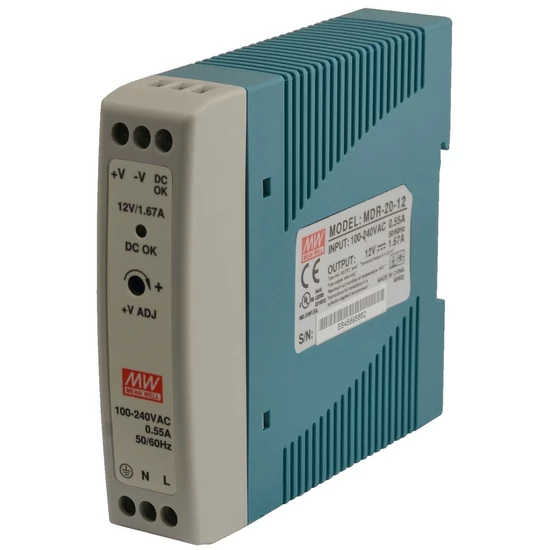 Mean Well MDR-20-12 Tápegység, 12 V DC, 20 W