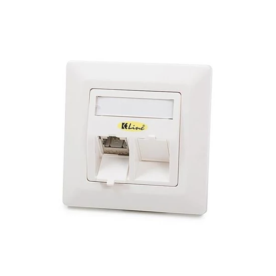 KELINE 601140-UP + KEJ-CEA-S-10G(2) Cat 6A, Modulo50, 2xRJ45/s, süllyesztett, csatlakozóval