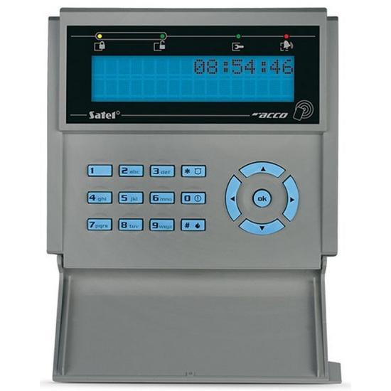 SATEL ACCO-KLCDR-BG LCD kezelő; beépített kártyaolvasóval