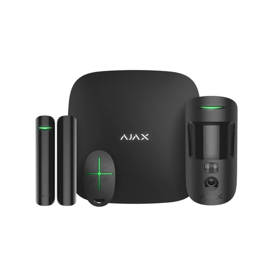 AJAX STARTERKIT-CAM-PLUS-BLACK StarterKit kezdőcsomag; HUB 2 Plus WiFi kompatibilis riasztóközpont s