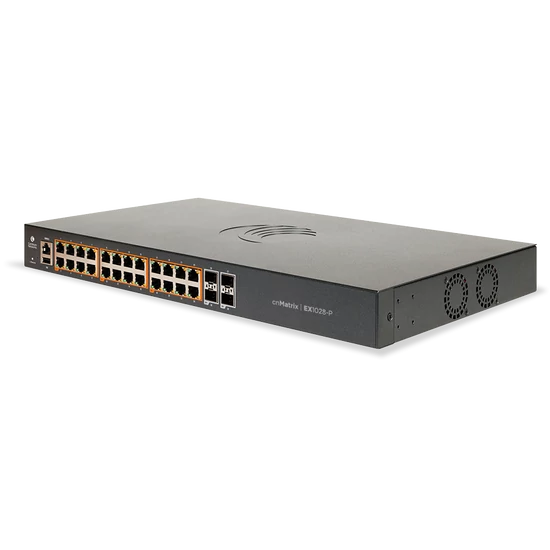 Cambium Networks cnMatrix EX1028-P, Intelligent Ethernet PoE switch, tápkábel nélkül, 28 port