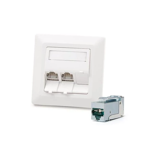 KELINE 601143-UP + KEJ-C6A-S-HD(3) Cat 6A, Modulo50, 3xRJ45/s, HD süllyesztett