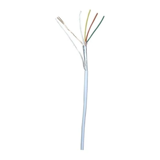 Biztonságtechnikai kábel, fehér, 4 eres, 4x0,22 mm2, 100 m