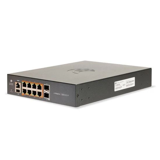 Cambium Networks cnMatrix EX1010-P, Intelligent Ethernet PoE switch, tápkábel nélkül, 10 port