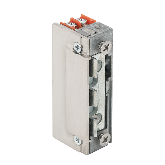 DORCAS D-99-1-N512F-TOP-DOUBLE Szimmetrikus, alacsony elektromos zárfogadó; 12 VDC; fordított működésű; dupla nyelvkivezető