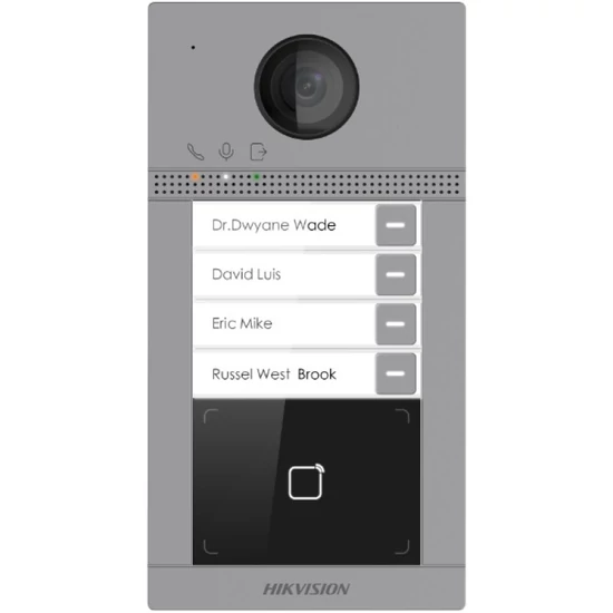 HIKVISION DS-KV8413-WME1/Flush (C) Négylakásos IP video-kaputelefon kültéri egység; kártyaolvasóval;
