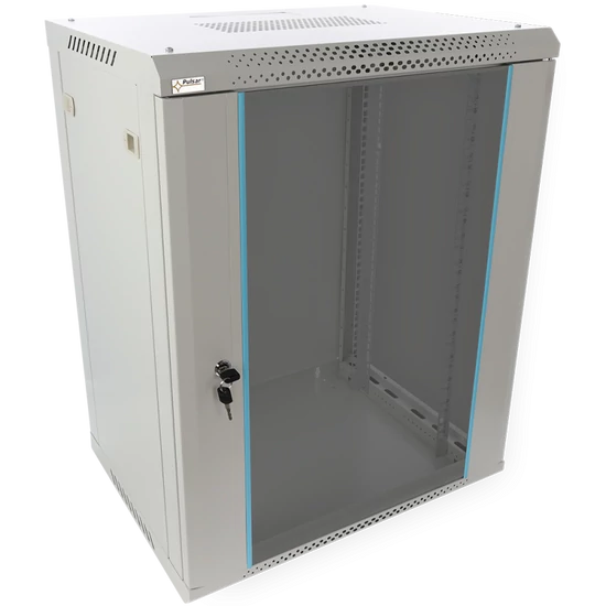 PULSAR RWA1564-G 19" 15U 600x450 fali rack szekrény; lapraszerelt; szürke; könnyített kialakítás