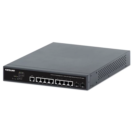 MANHATTAN 562003 Switch Menedzselhető PoE - 10 port, 8db 1Gbps PoE+ + 2db Uplink 242W, Layer 2+/Laye