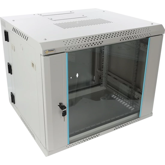 PULSAR RWDA965-G 19" 9U 600x550 fali rack szekrény; kiforgatható; lapraszerelt; szürke; könnyített k