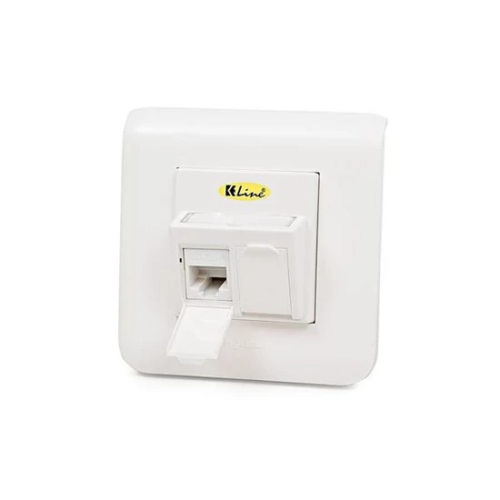 KELINE 601120-UP + KEJ-C5E-U-TL(2) Giga Modulo45 Cat.5E, 2xRJ45/u, süllyesztett, csatlakozóval