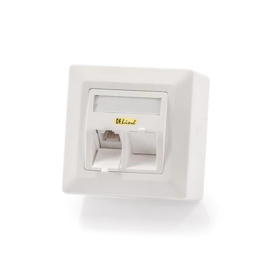KELINE 601140-AP + KEJ-C5E-U-TL(2) Giga Modulo50 Cat.5E, 2xRJ45/u, falon kívüli, csatlakozóval