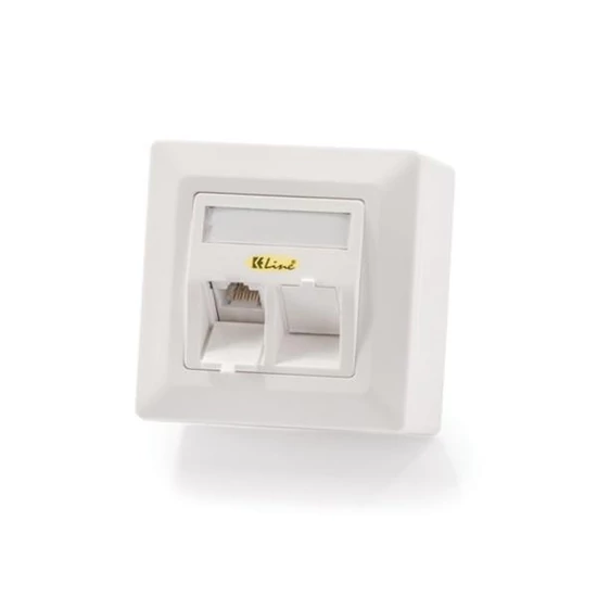 KELINE 601140-AP + KEJ-C5E-S-TL(2) Giga Modulo50 Cat.5E, 2xRJ45/s, falon kívüli, csatlakozóval