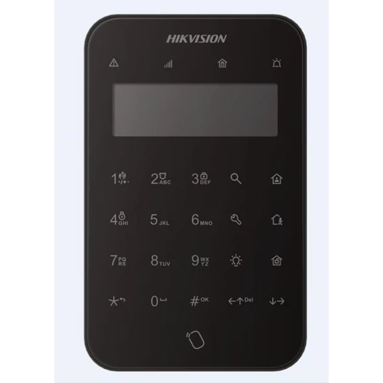 HIKVISION DS-PK1-LT-WE/Black Vezeték nélküli LCD+LED kezelő AXPro központokhoz; 868 MHz; fehér; 4x C