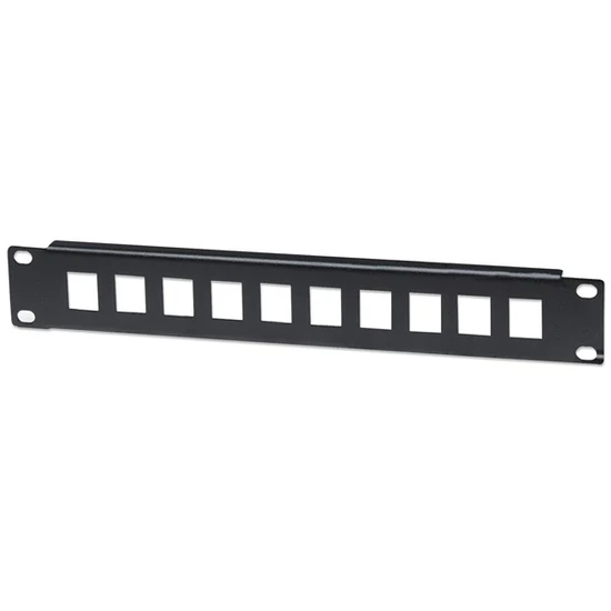 MANHATTAN 714860 Patch panel - Üres patch panel, 10 portos, 10" 1U, Fekete