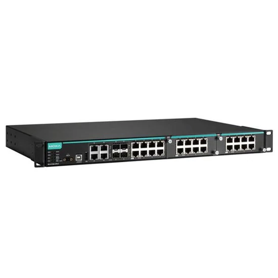 MOXA IKS-6728A-8PoE-4GTXSFP-48-48-T Modular managed Ethernet switch with 8 10/100BaseT or 100/1