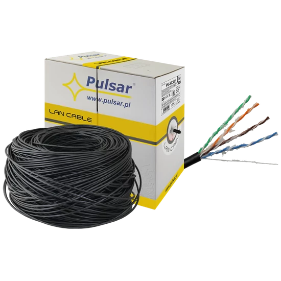 PULSAR PU-NC302 UTP kültéri kábel; Cat5e; 24AWG réz mag; PE köpeny / gél kitöltés; Fca; 305 m/doboz