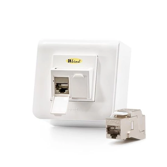 KELINE 601120-AP + KEJ-C6A-S-10G(2) Cat.6A, Modulo45, 2xRJ45/s, falon kívüli, csatlakozóval