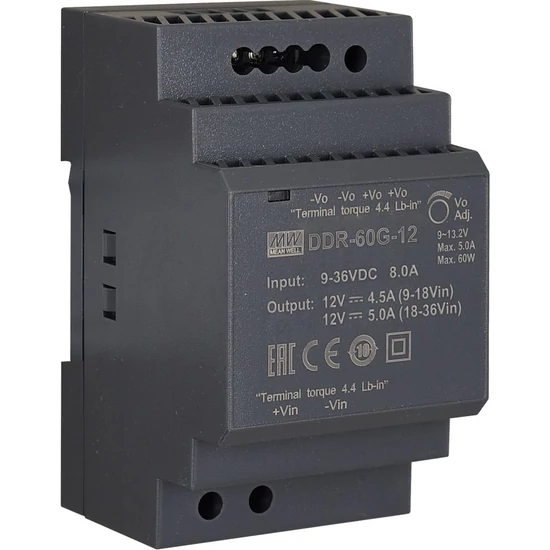 Mean Well DDR-60G-12 DC/DC konverter, 12 V DC, 60 W