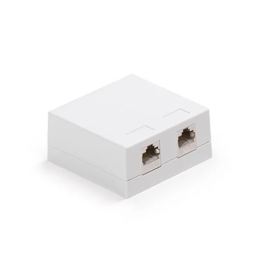 KELINE KE-SMB02-W + KEJ-C6-S-TL(2) Giga+ Falon kívüli doboz 2xRJ45/s, csatlakozóval
