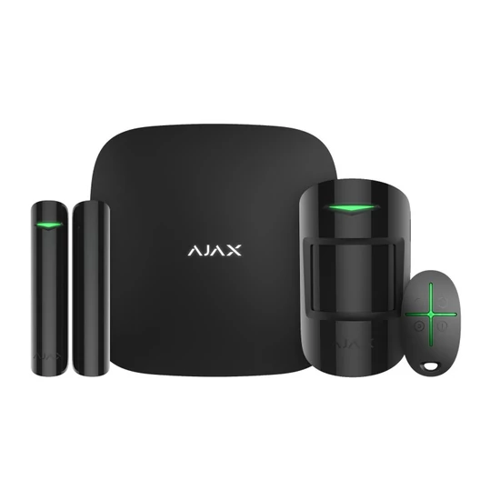 AJAX STARTERKIT-BLACK StarterKit kezdőcsomag; HUB riasztóközpont szett; fekete eszközökkel