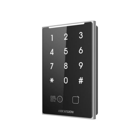 HIKVISION DS-K1109DKB-QR Kártya- DESfire, Felica, Mifare olvasó; QR kód olvasó; RS485 vagy Wiegand k