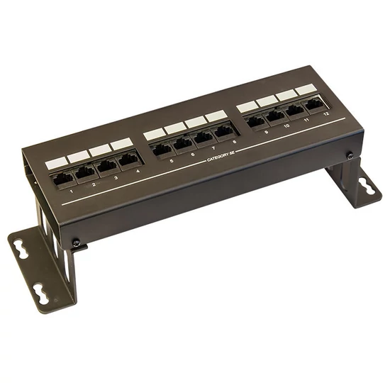UTP5122 UTP CAT5E PANEL 12P TÁVTARTÓS FÉM HORIZONTÁLIS