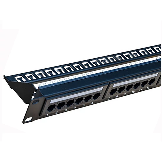 UTP5246 UTP PANEL 24P CAT5E RACK 1U LEVEHETŐ TEHERMENTESÍTŐVEL