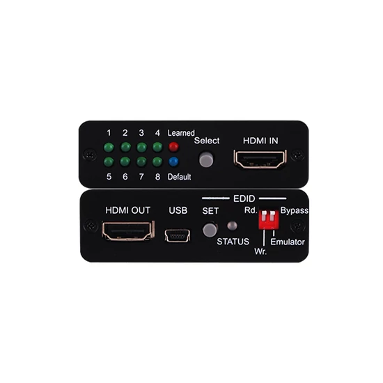 VAEDEM-1 HDMI EDID Emulátor. Felbontás max. 4K 30 Hz. 8 előre tárolt és 8 elmenthető EDID