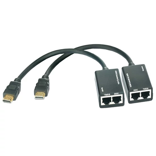 VAEXHDMI30-LEN HDMI extender szett, lengőkábeles, 30 m külső táp nélkül. Max. 1080p